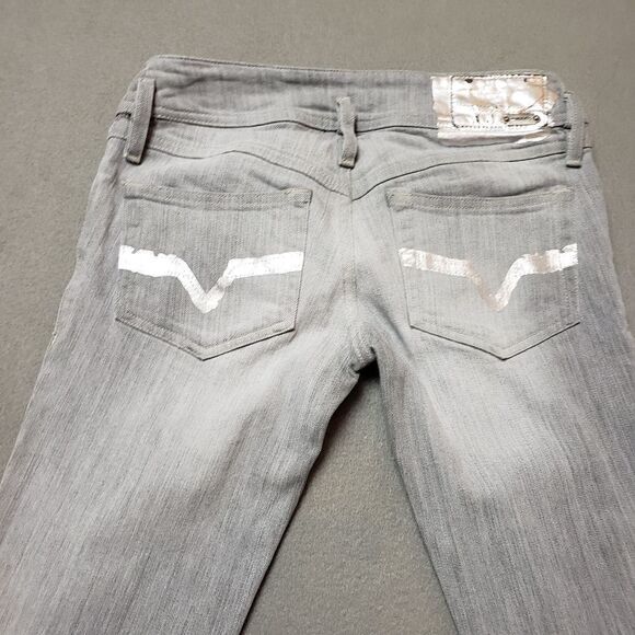 Diesel Industry -  Matic Jeans - Size 25 stretch metallic silver designs - Picture 10 of 16